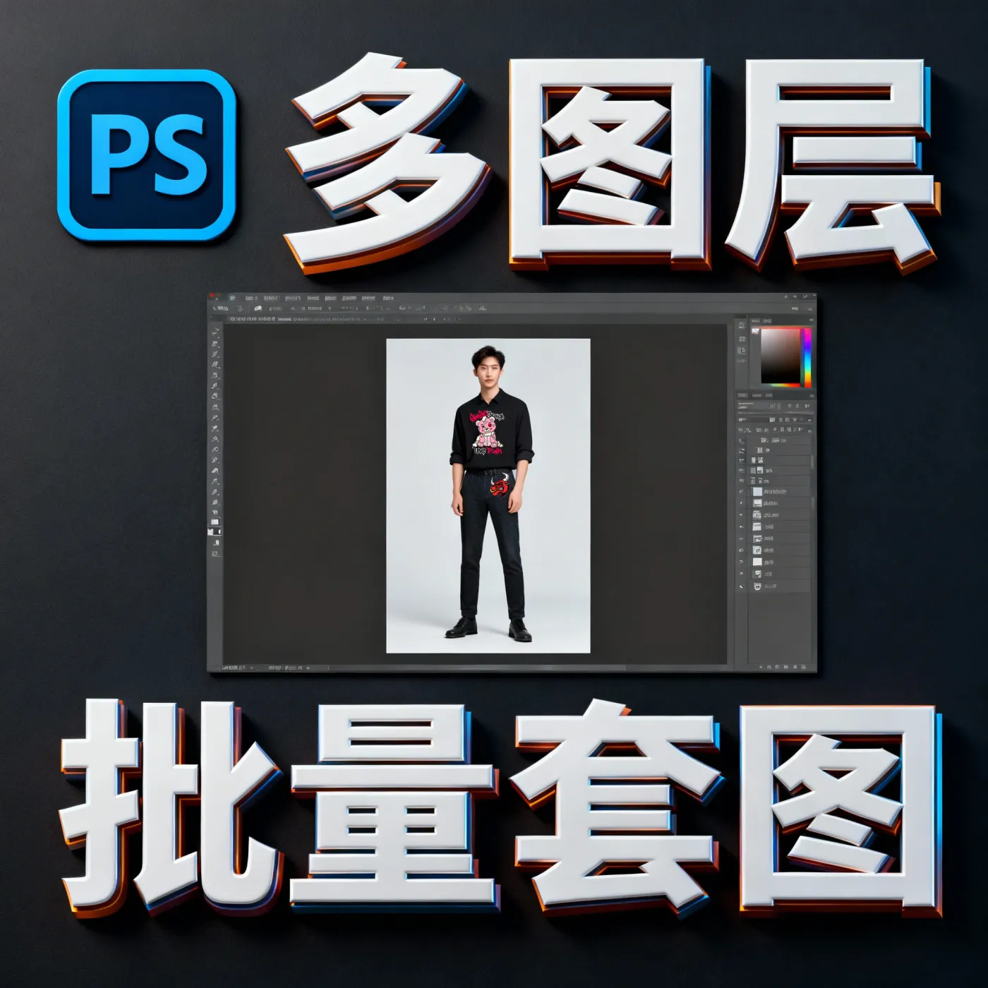 多图层批量套图