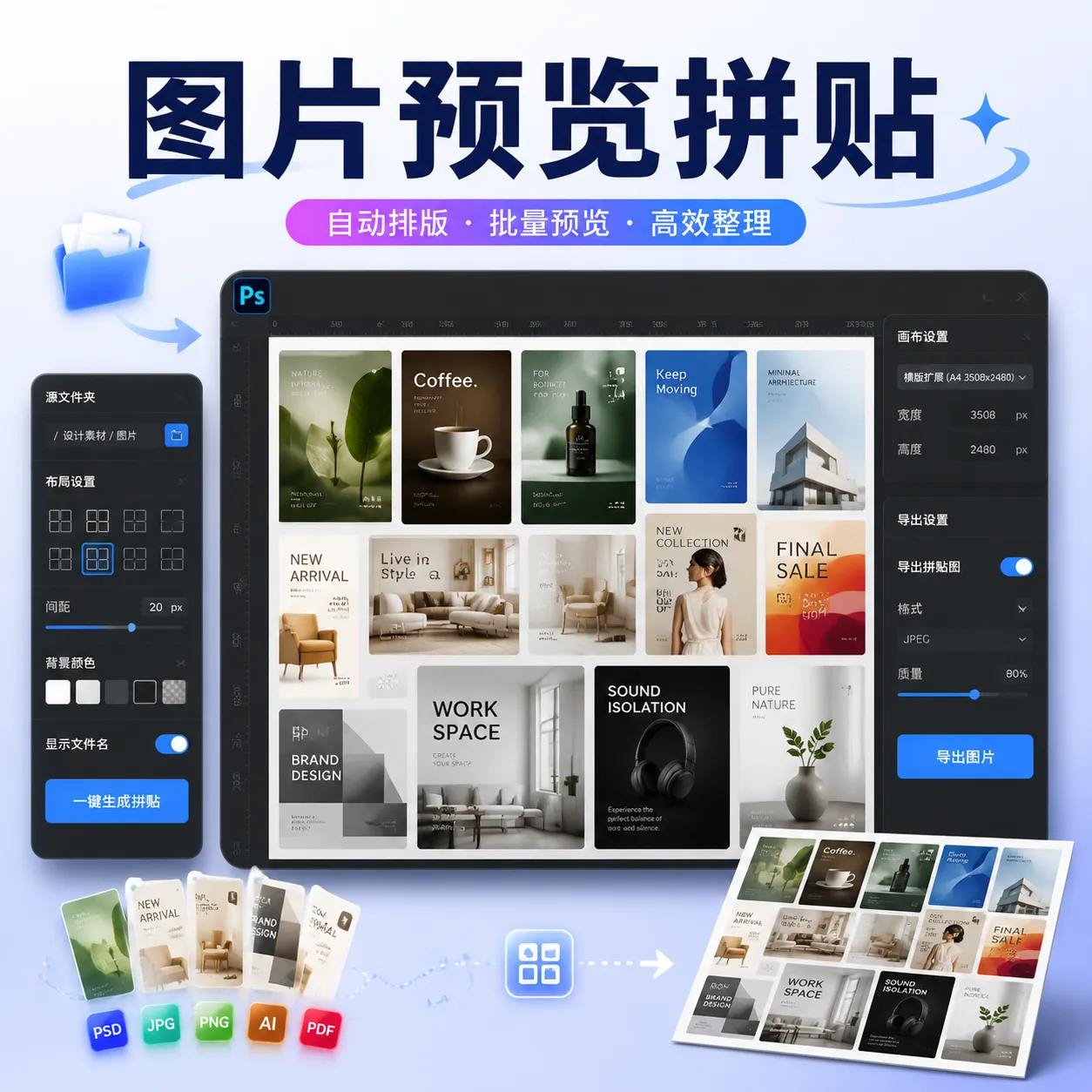 图片预览拼贴